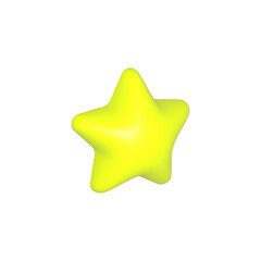 Star icon 3d style yellow color