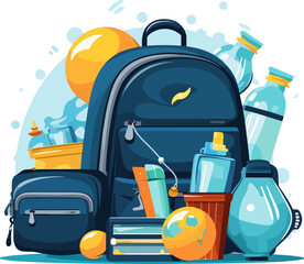 Backpacks, lunchboxes, water bottles, and other essential items for returning to school