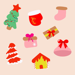 set of christmas icons