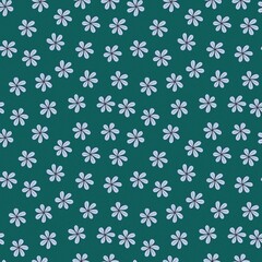 seamless pattern with cartoon flowers. hand drawing. design for fabric, print, textile, wrapper	