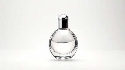 bottle with perfume on a white background.