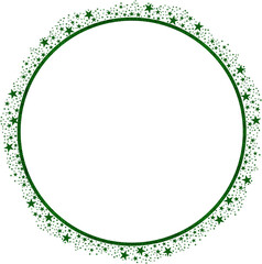 Green Circle Frame with Green Sparkle Glitter Stars 1
