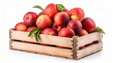 Angled view of a crate of nectarines fruit