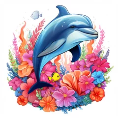 Meubelstickers a dolphin jumping out of the water © Serghei11