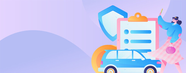 Buy insurance for car flat character vector concept operation illustration  © Lyn Lee