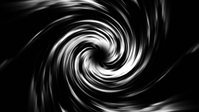 Animation of white high speed flying lines in spiral motion. Sci-fi digital video Electric movement of dynamic stripes on a dark background. Neon glowing rays of hyperspace
