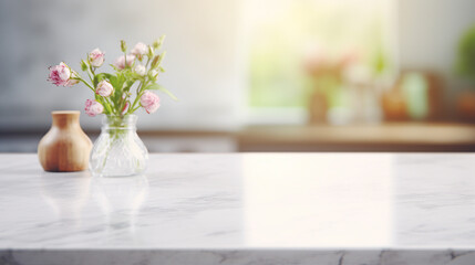 Obraz na płótnie Canvas white marble kitchen countertop surface