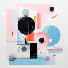 Obraz premium Retro poster with gouache painting.