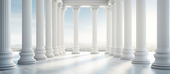 White columns with columns in a classical style