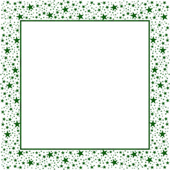 Green Square rectangular frame with Green Sparkling Stars 3