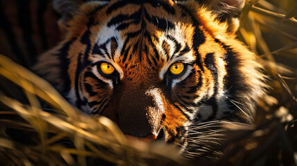 Wildlife Tiger Striped Photography: Majestic Bengal Tiger in Nature