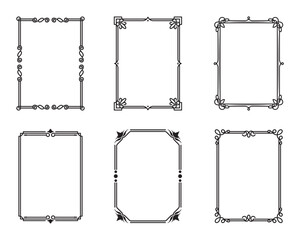 Calligraphic ornamental frames set