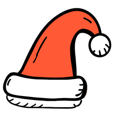 Santa hat isolated on white red
