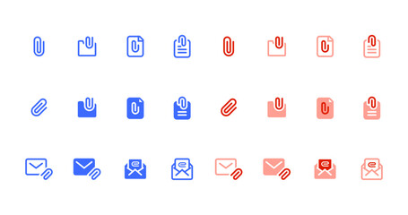 Clip attachment file folder email illustration icon 