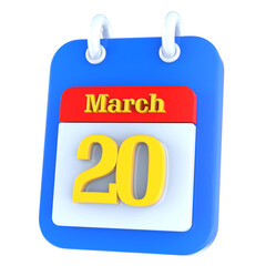 icon calendar 3D Rendering