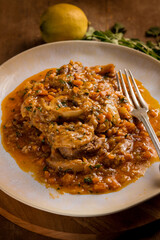 milanese braised veal, traditional italian recipe - 680105540