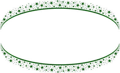 Green Oval Frame with Green Sparkle Glitter Stars 6