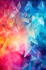 Obraz premium Mosaic background with colorful triangles, showcasing light and color effects, whimsical abstractions, and bright backgrounds.