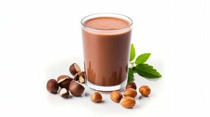 Front view of chocolate hazelnut juice