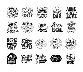 set of vector icon collectionscaligraphy good life quotes Positive Expressions