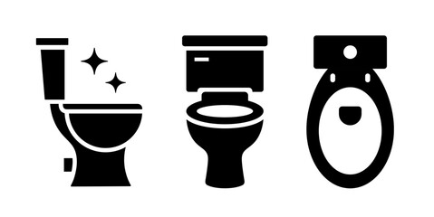 Toilet icon bowl sanitary clean silhouette ware vector bathroom. Bidet toilet vector flush wc icon. - obrazy, fototapety, plakaty