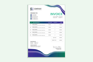 Creative professional invoice design for corporate business 