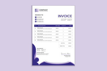 Creative professional invoice design for corporate business 