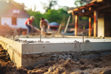 new house concrete slab foundation construction