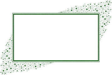 Green Square rectangular frame with Green Sparkling Stars 8