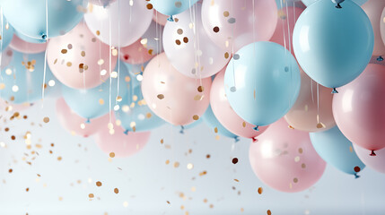 pink and blue balloons