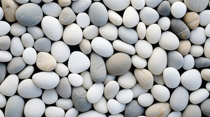 White pebbles for decoration. Beautiful white smooth