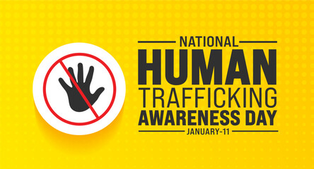 National human trafficking awareness day background design template use to background, banner, placard, card, book cover,  and poster design template with text inscription and standard color. vector