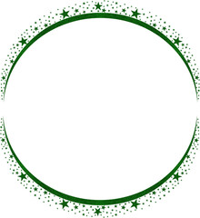 Green Circle Frame with Green Sparkling Stars 10