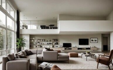 Fototapeta premium Modern Scandinavian home interior design. Comfortable and relaxed feeling concept.