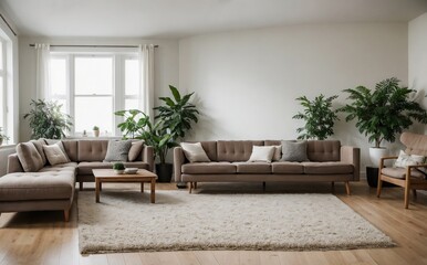 Fototapeta premium Modern Scandinavian home interior design. Comfortable and relaxed feeling concept.