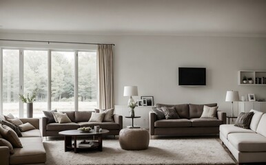 Modern Scandinavian home interior design. Comfortable and relaxed feeling concept.