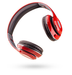 Red bluetooth headphones