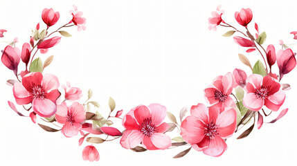 Wildflower sakura flower floral frame red rosehulthe