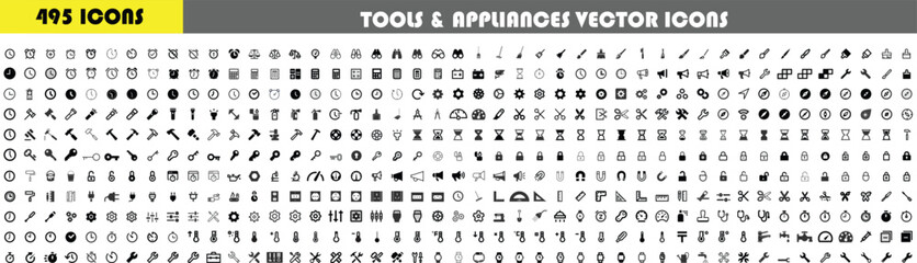 set of Tools & appliances Icons vector and illustration