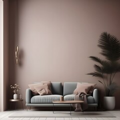 Modern home interior background, wall mock up, 3d render
