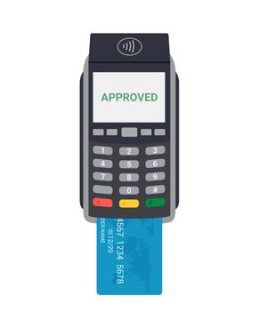 POS NFC Payment bank card machine icon. NFC terminal card vector payment transfer
