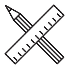 Pencil with ruler icon. Project design concept icon
