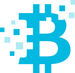 Bitcoin crypto currency crash concept icon