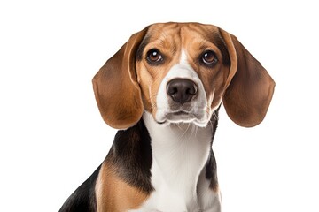 Beagle cute dog isolated on white background - obrazy, fototapety, plakaty