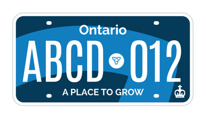 Ontario Canada car license plate registration vector design template - obrazy, fototapety, plakaty