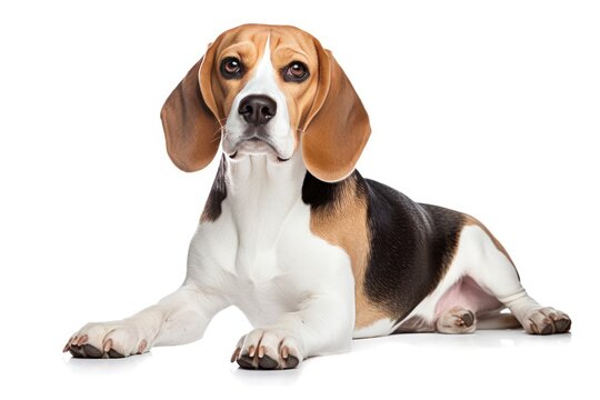 Beagle cute dog isolated on white background