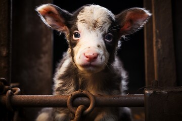 Portrait of a young calf