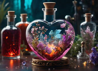 Obraz na płótnie Canvas Creativity wallpaper love potion art background