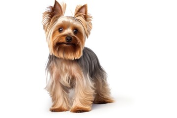 Yorkshire Terrier cute dog isolated on white background