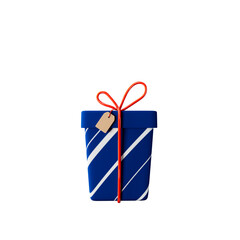 3d gift box with bow.3d illustration.